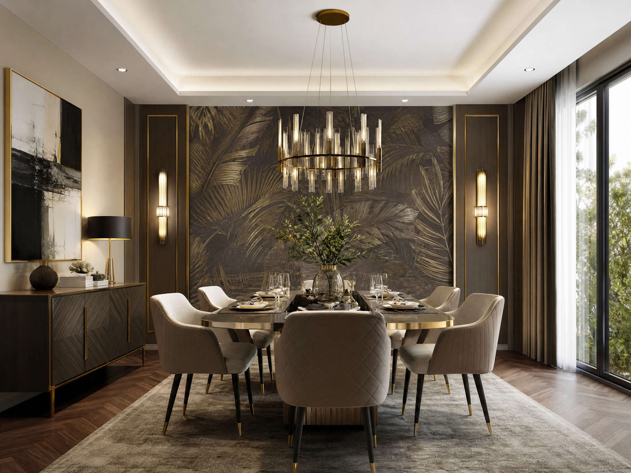 Luxury Interior with Wallpaper